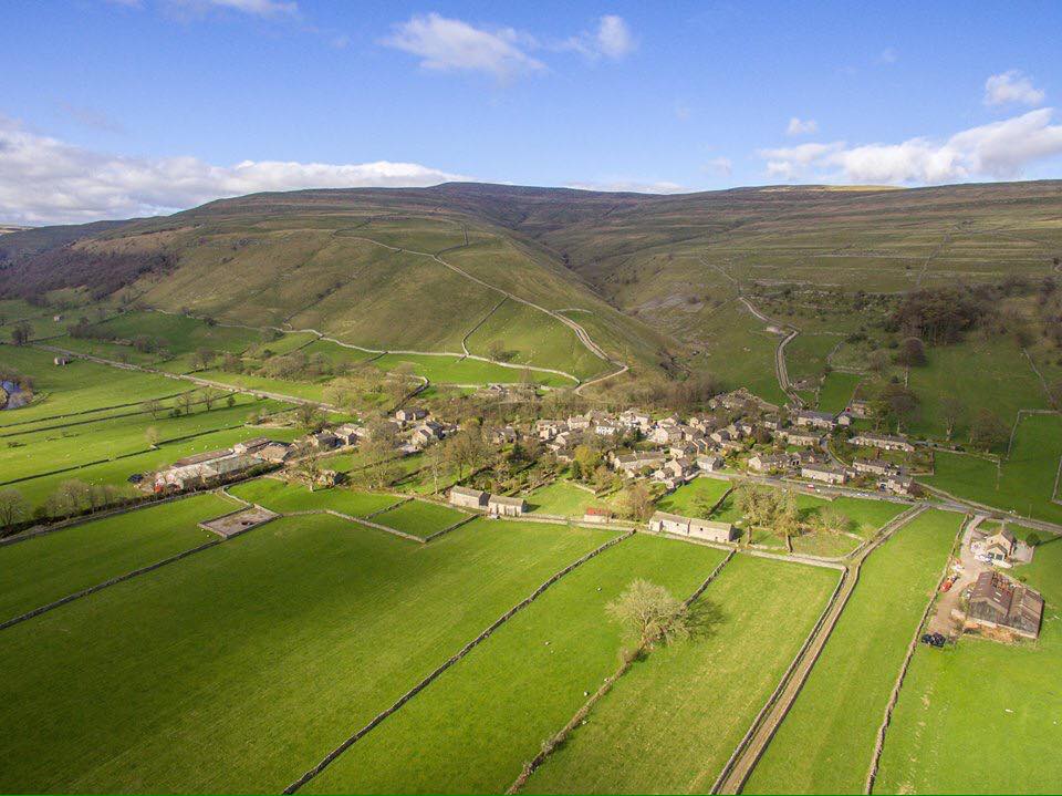 An aerial view of Kettlewell and Starbotton parish